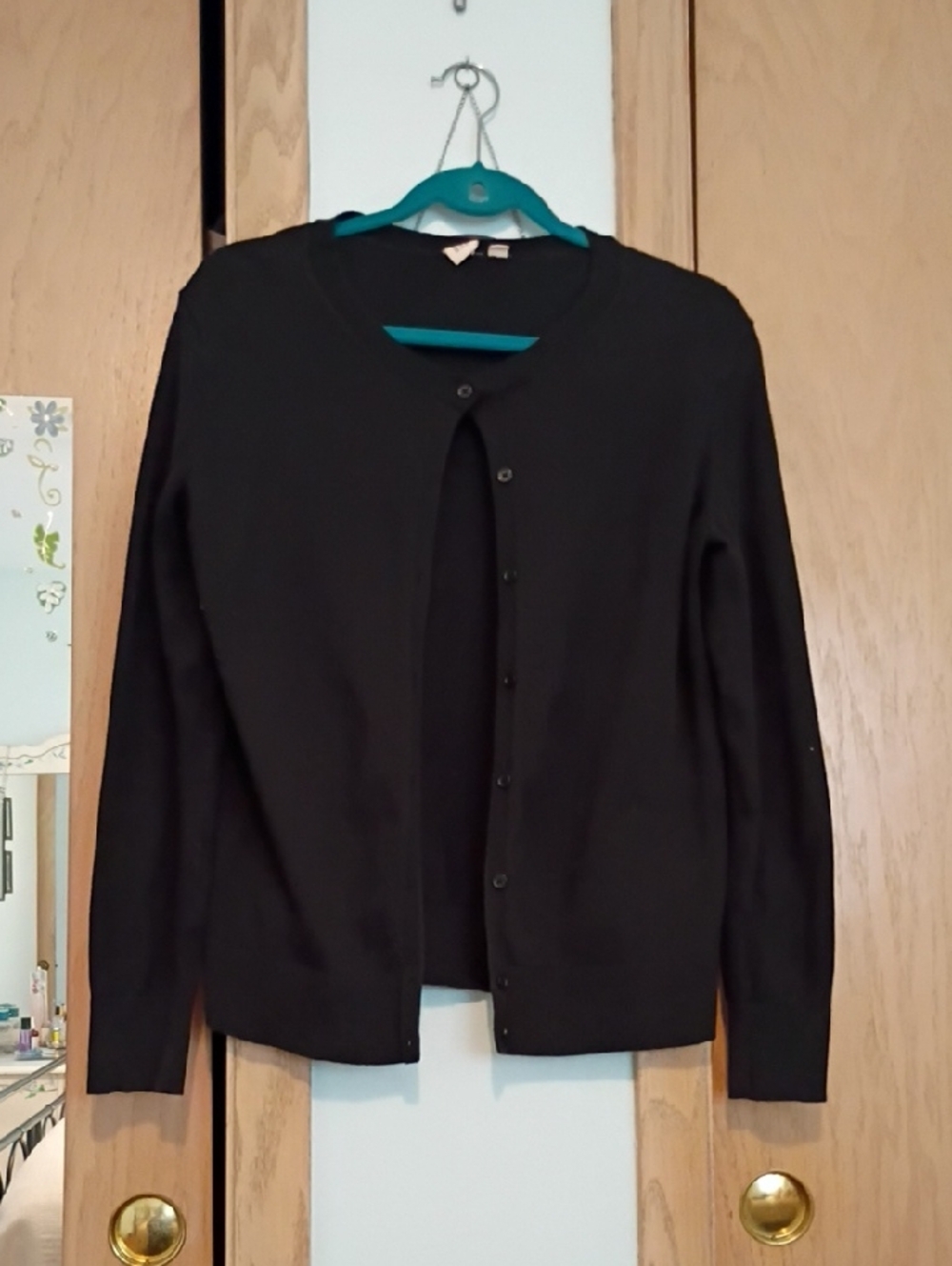 GAP Black Button-Front Knit Cardigan